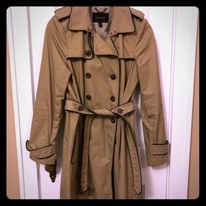 Banana Republic Leather Trimmed Trench Coat